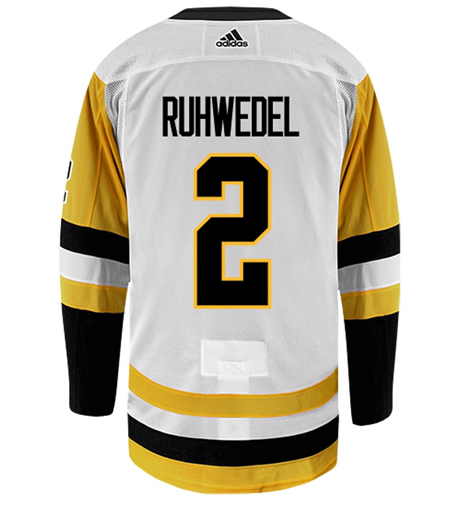 Chad Ruhwedel Pittsburgh Penguins Adidas Authentic Away NHL Hockey Jersey