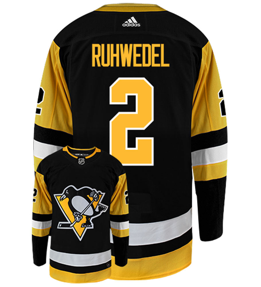 Chad Ruhwedel Pittsburgh Penguins Adidas Authentic Home NHL Hockey Jersey