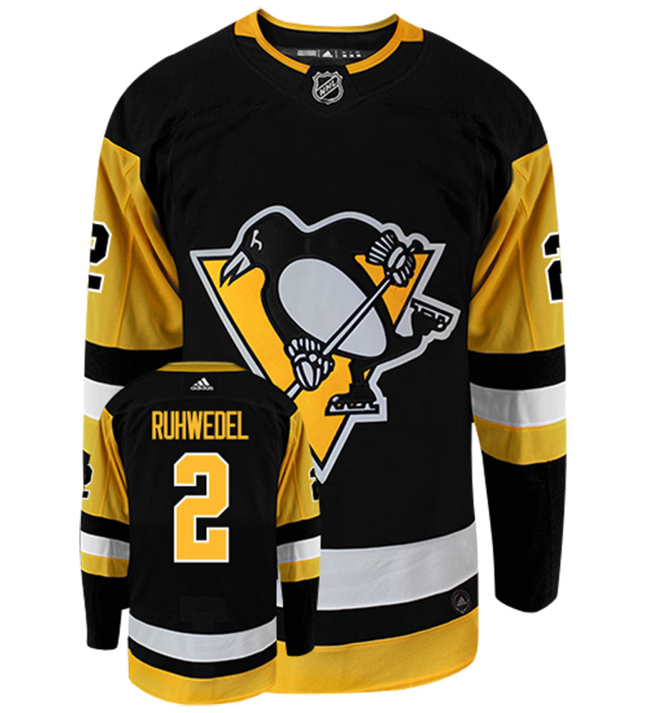 Chad Ruhwedel Pittsburgh Penguins Adidas Authentic Home NHL Hockey Jersey