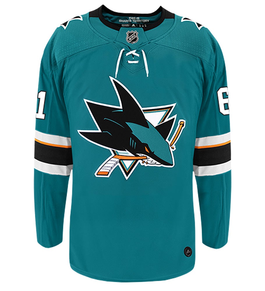 Justin Braun San Jose Sharks Adidas Authentic Home NHL Hockey Jersey