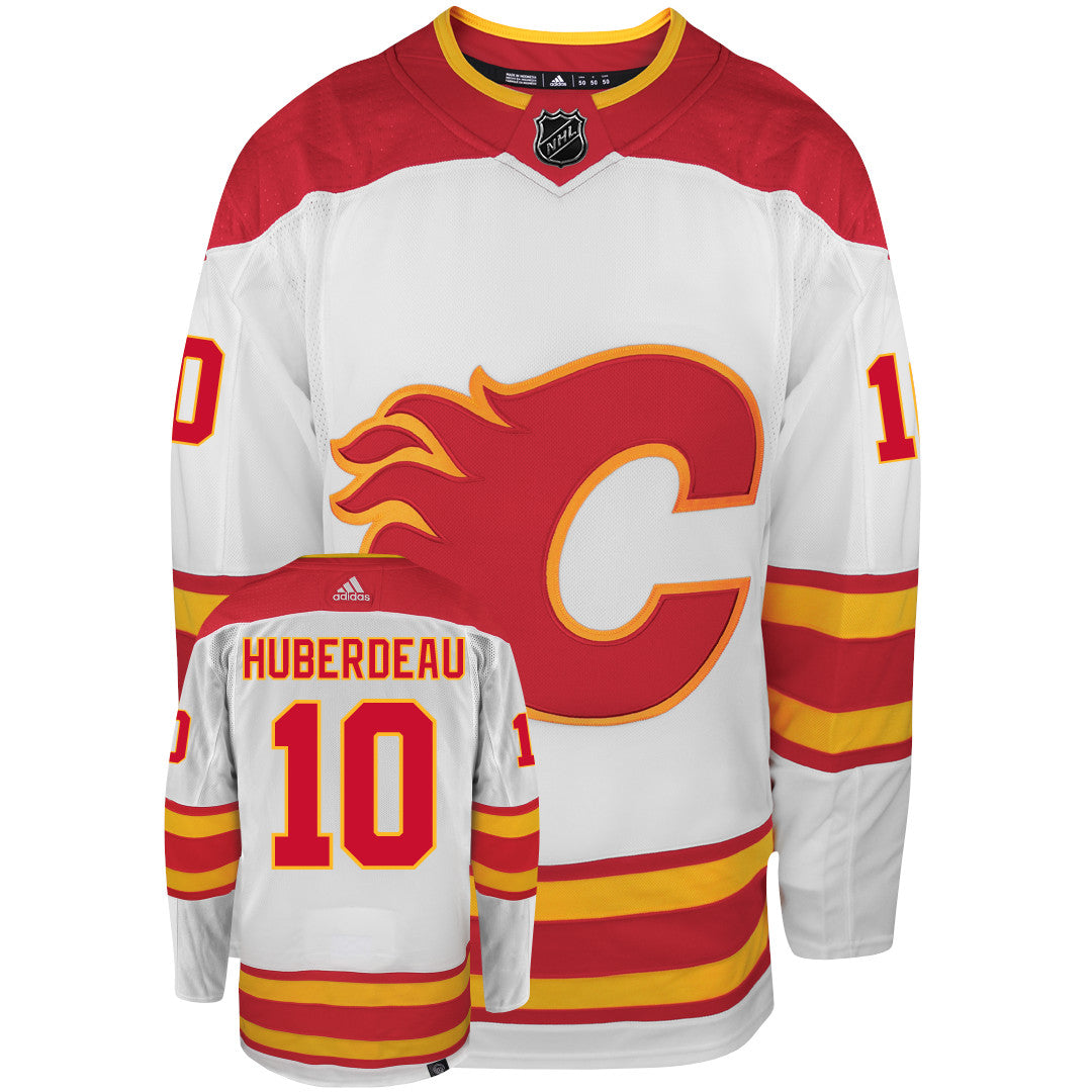 Jonathan Huberdeau Calgary Flames Adidas Primegreen Authentic NHL Hockey Jersey - Front/Back View