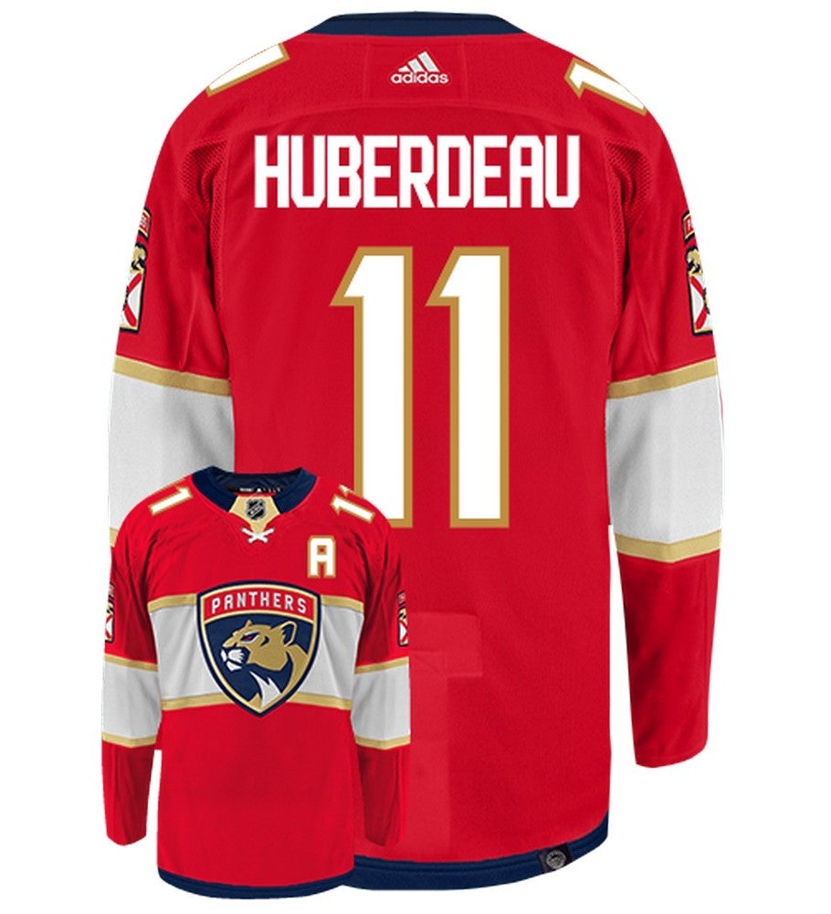 Jonathan Huberdeau Florida Panthers Adidas Primegreen Authentic Home NHL Hockey Jersey - Back/Front View