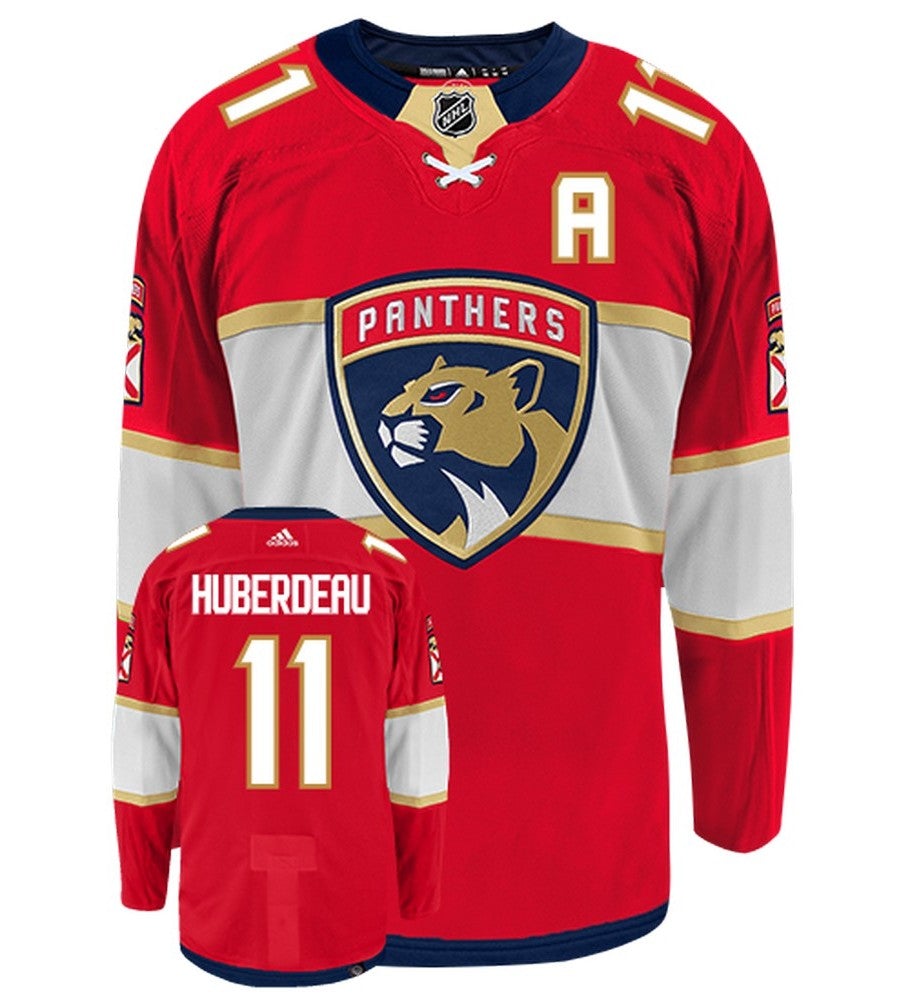 Jonathan Huberdeau Florida Panthers Adidas Primegreen Authentic Home NHL Hockey Jersey - Front/Back View