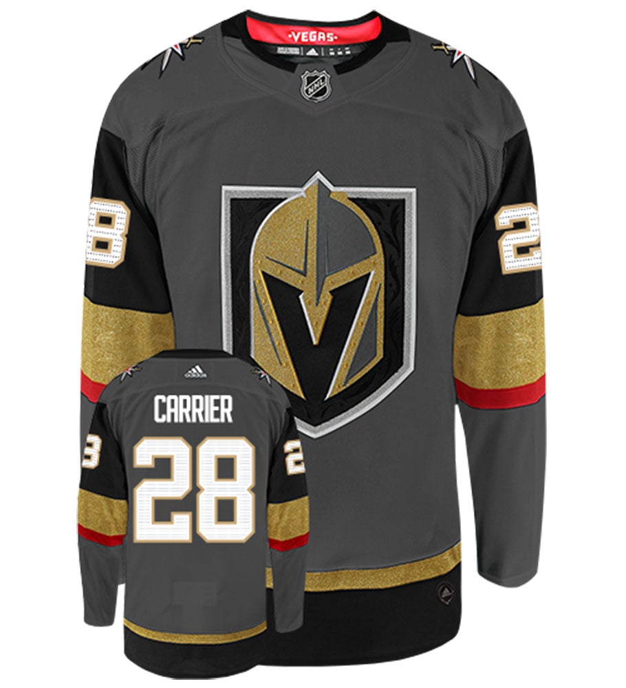 William Carrier Vegas Golden Knights Adidas Authentic Home NHL Hockey Jersey