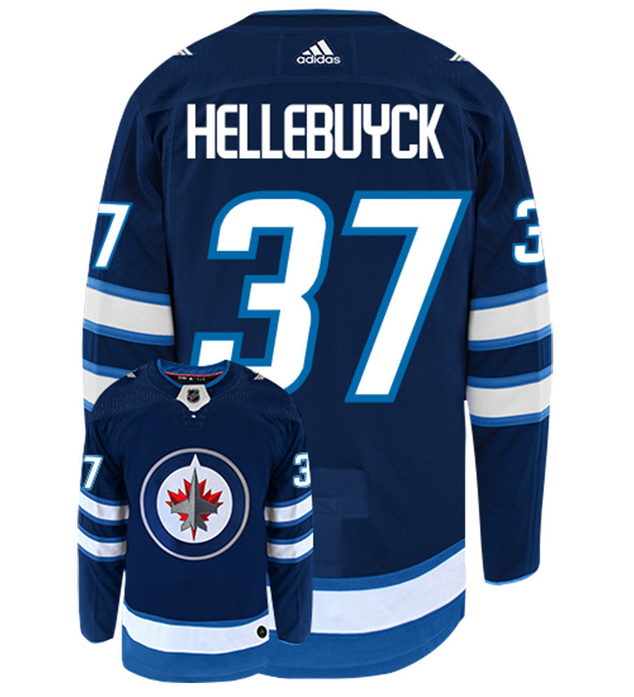 Connor Hellebuyck Winnipeg Jets Adidas Authentic Home NHL Hockey Jersey