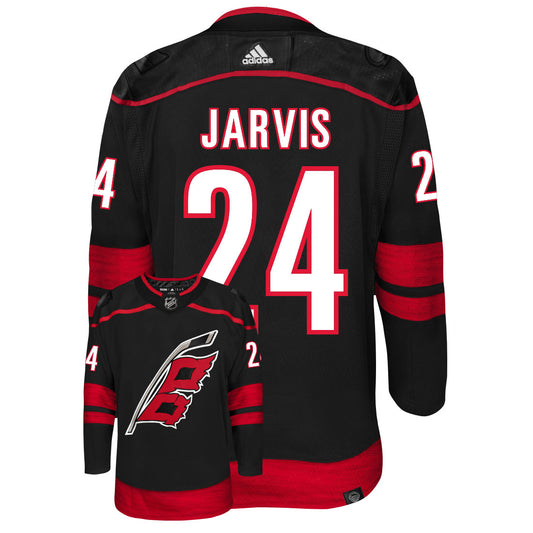 Seth Jarvis Carolina Hurricanes Adidas Primegreen Authentic Third Alternate NHL Hockey Jersey - Back/Front View