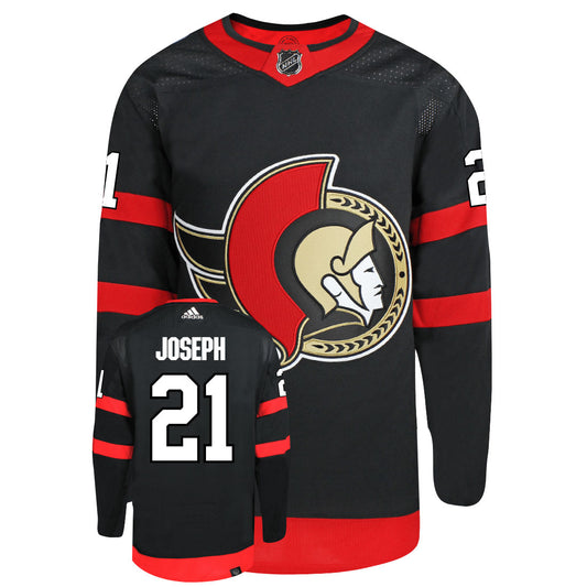 Mathieu Joseph Ottawa Senators Adidas Primegreen Authentic Home NHL Hockey Jersey - Front/Back View