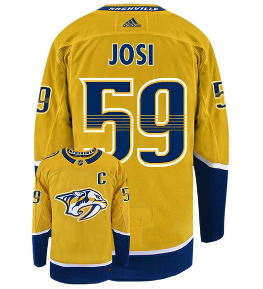 Roman Josi Nashville Predators Adidas Primegreen Authentic Home NHL Hockey Jersey - Back/Front View