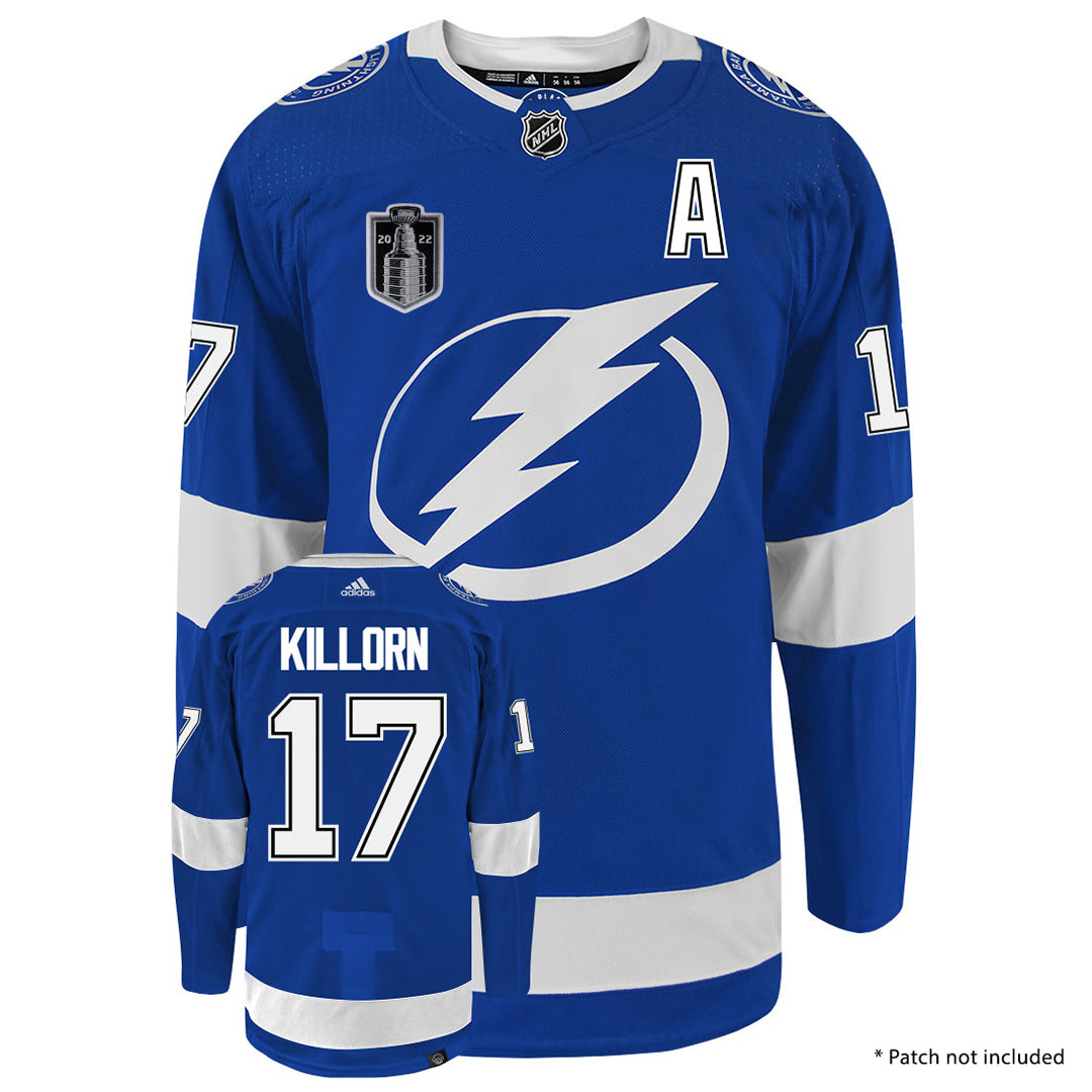 Alex Killorn Tampa Bay Lightning Adidas Primegreen Authentic Home NHL Hockey Jersey - Front/Back View