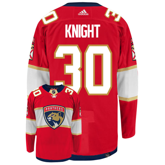 Spencer Knight Florida Panthers Adidas Primegreen Authentic NHL Hockey Jersey - Back/Front View
