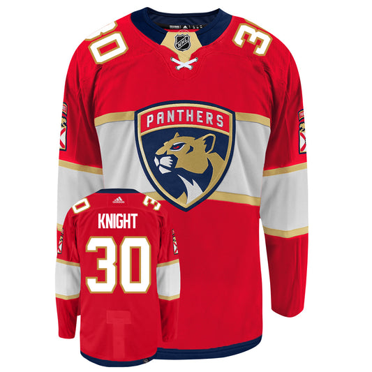 Spencer Knight Florida Panthers Adidas Primegreen Authentic NHL Hockey Jersey - Front/Back View