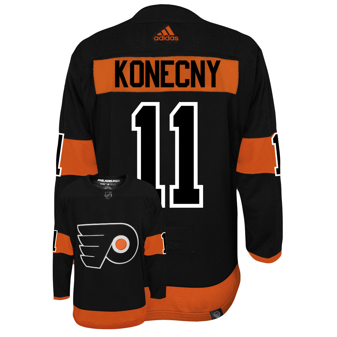 Travis Konecny Philadelphia Flyers Adidas Primegreen Authentic NHL Hockey Jersey