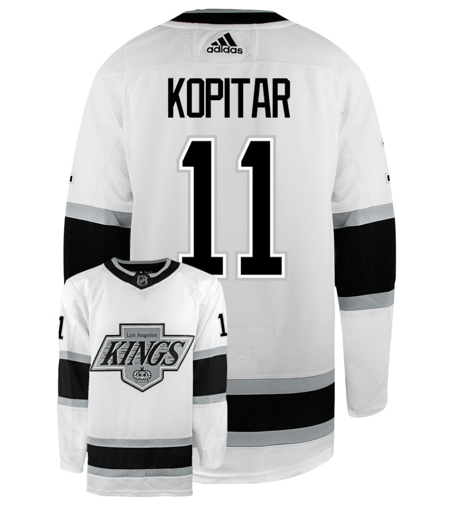 Anze Kopitar Los Angeles Kings Adidas Primegreen Authentic Alternate NHL Hockey Jersey - Back/Front View