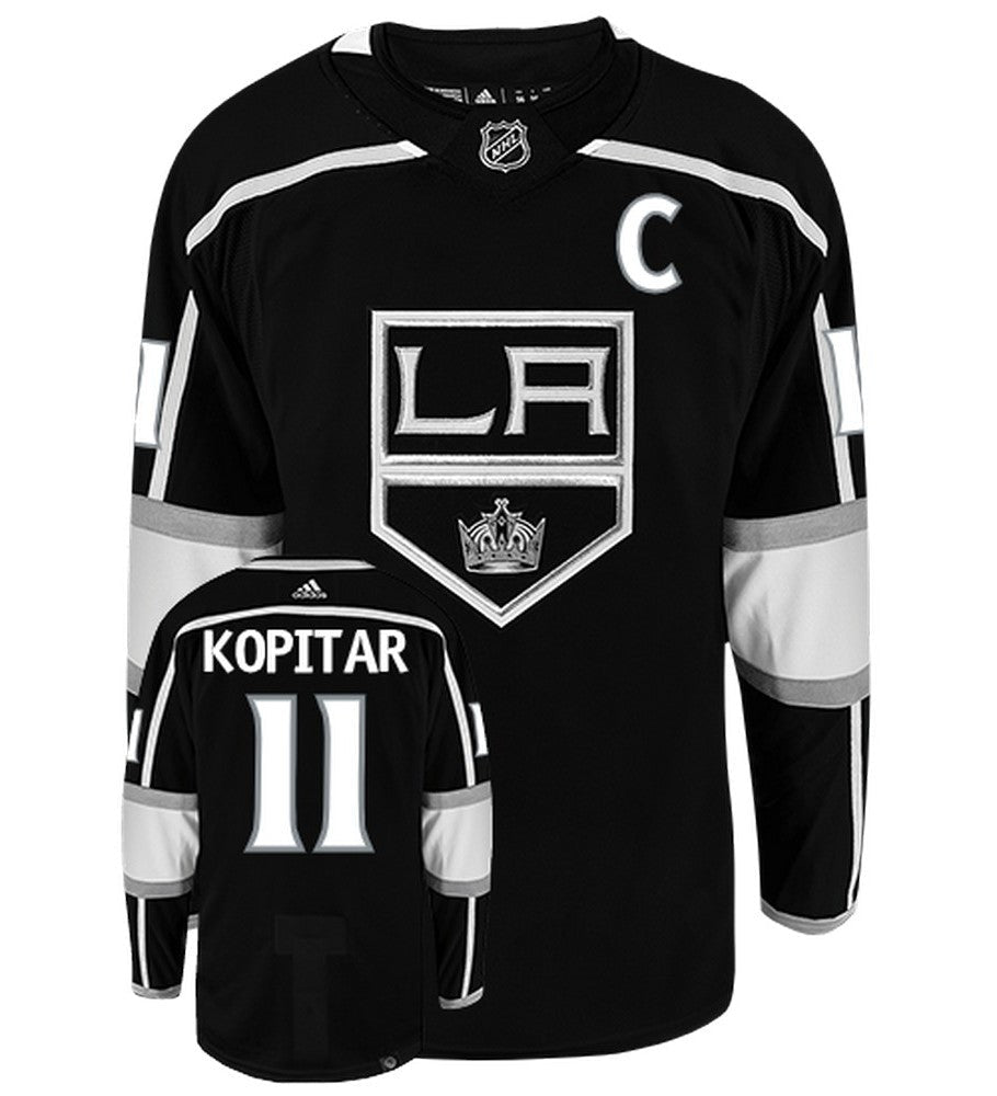 Anze Kopitar Los Angeles Kings Adidas Primegreen Authentic Home NHL Hockey Jersey - Front/Back View