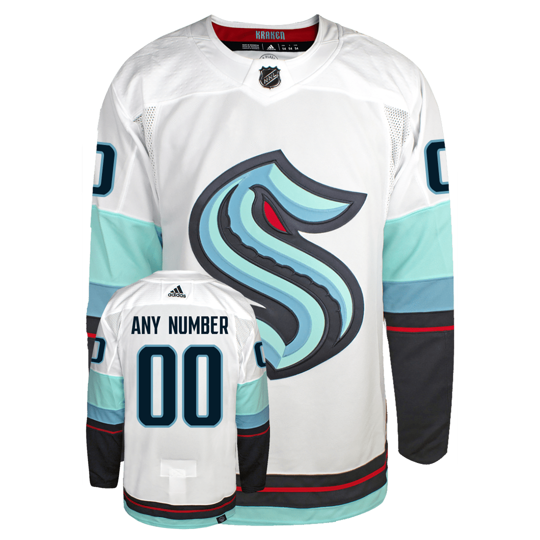 Seattle Kraken Adidas Primegreen Authentic Away NHL Hockey Jersey - Front/Back View