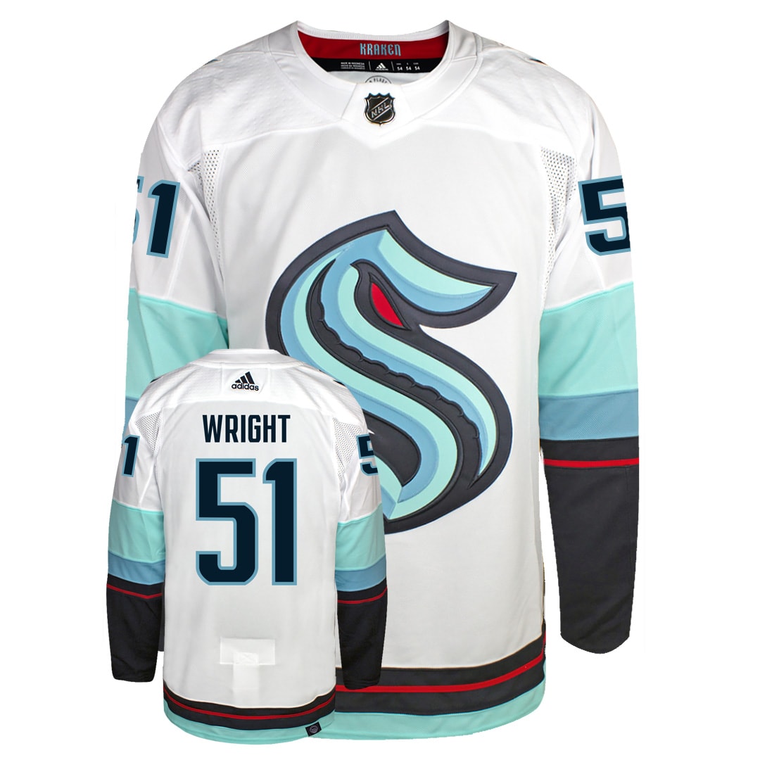 Shane Wright Seattle Kraken Adidas Primegreen Authentic Away NHL Hockey Jersey - Front/Back View