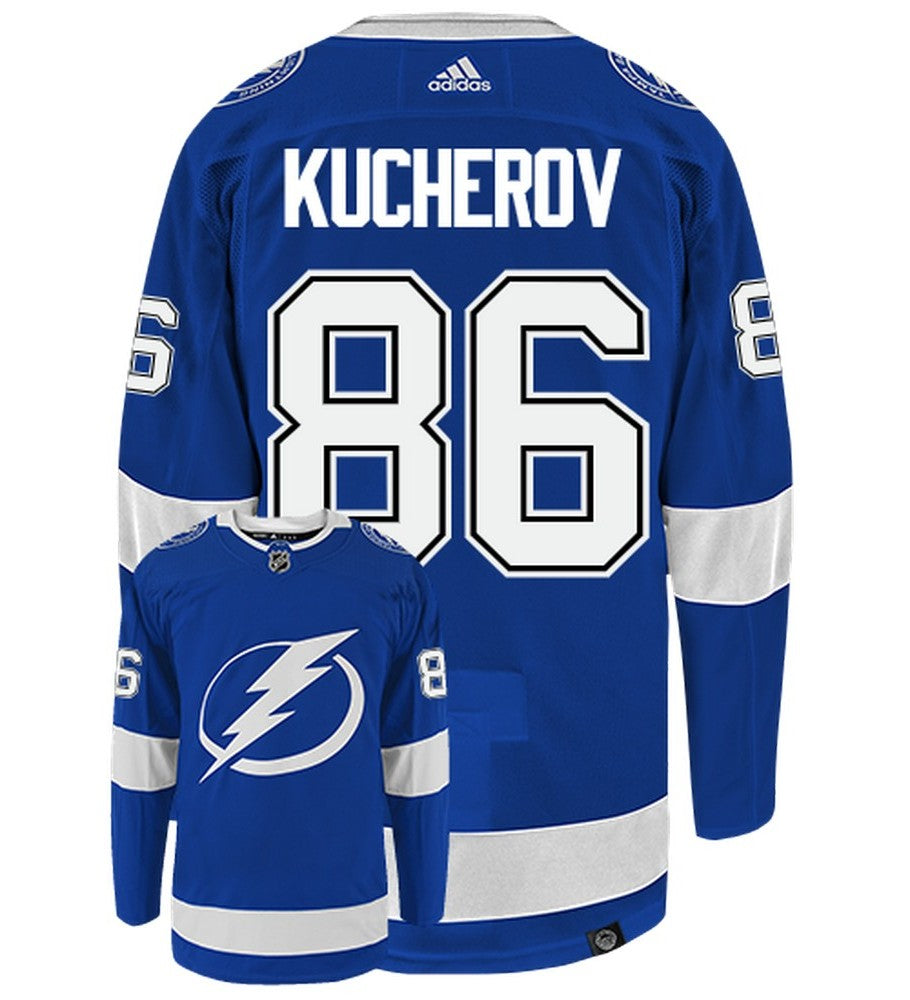 Nikita Kucherov Tampa Bay Lightning Adidas Primegreen Authentic NHL Hockey Jersey - Back/Front View