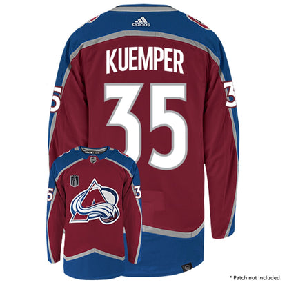 Darcy Kuemper Colorado Avalanche Adidas Primegreen Authentic Home NHL Hockey Jersey - Back/Front View