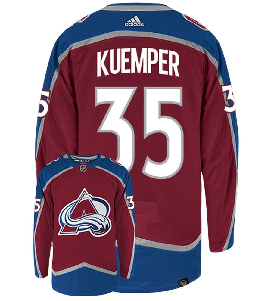 Darcy Kuemper Colorado Avalanche Adidas Primegreen Authentic Home NHL Hockey Jersey - Back/Front View