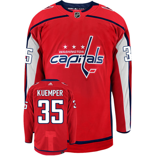 Darcy Kuemper Washington Capitals Adidas Primegreen Authentic NHL Hockey Jersey - Front/Back View