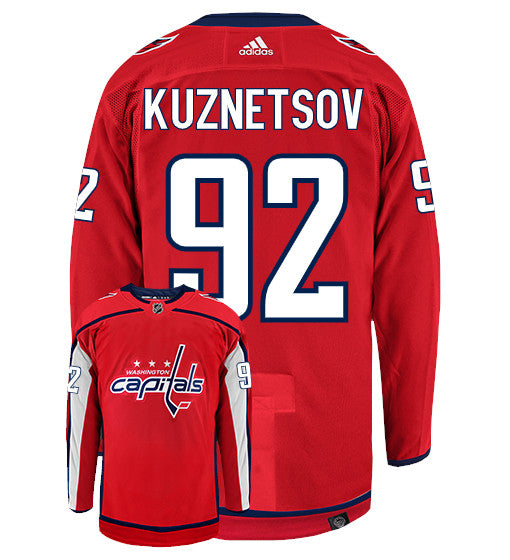 Evgeny Kuznetsov Washington Capitals Adidas Primegreen Authentic NHL Hockey Jersey - Back/Front View