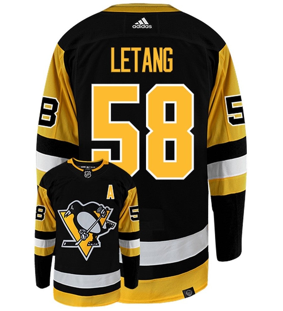 Kris Letang Pittsburgh Penguins Adidas Primegreen Authentic Home NHL Hockey Jersey - Back/Front View