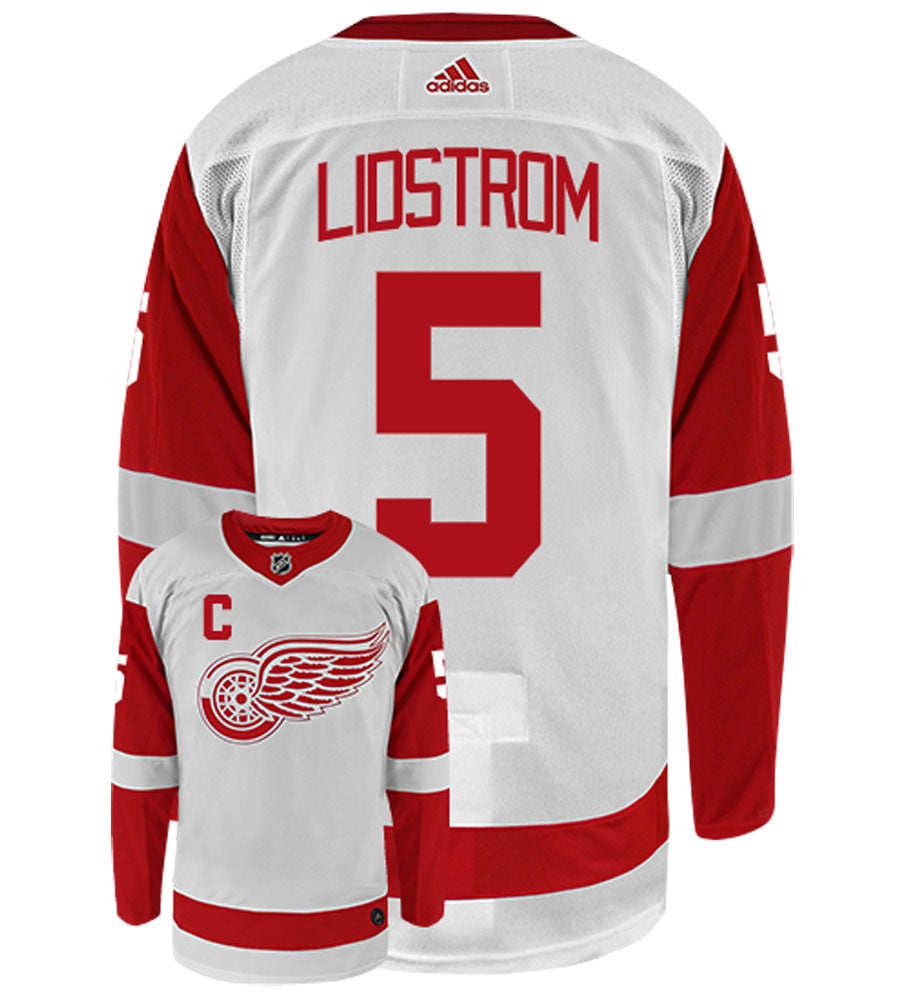 Nicklas Lidstrom Detroit Red Wings Adidas Authentic Away NHL Vintage Hockey Jersey