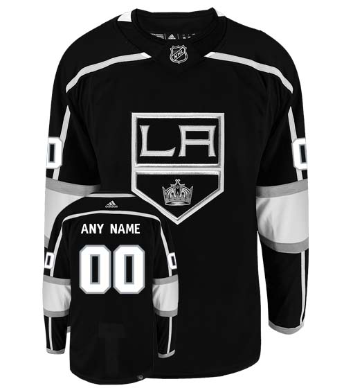 Los Angeles Kings Adidas Primegreen Authentic Home NHL Hockey Jersey - Front/Back View