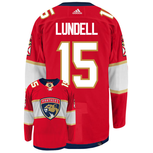Anton Lundell Florida Panthers Adidas Primegreen Authentic NHL Hockey Jersey - Back/Front View
