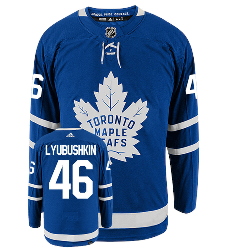 Ilya Lybushkin Toronto Maple Leafs Adidas Primegreen Authentic NHL Hockey Jersey - Front/ Back View