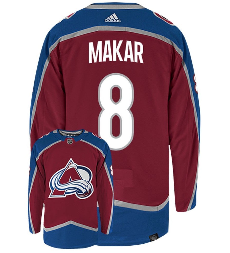 Cale Makar Colorado Avalanche Adidas Primegreen Authentic Home NHL Hockey Jersey - Back/Front View
