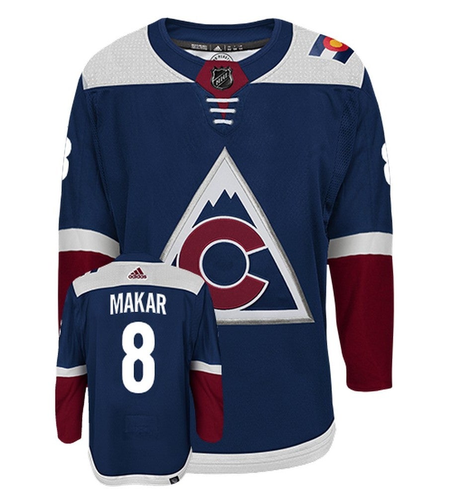 Cale Makar Colorado Avalanche Adidas Primegreen Authentic Alternate NHL Hockey Jersey - Front/Back View