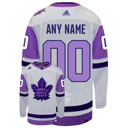 Customizable Toronto Maple Leafs Adidas Primegreen 2022 Hockey Fights Cancers Authentic Jersey