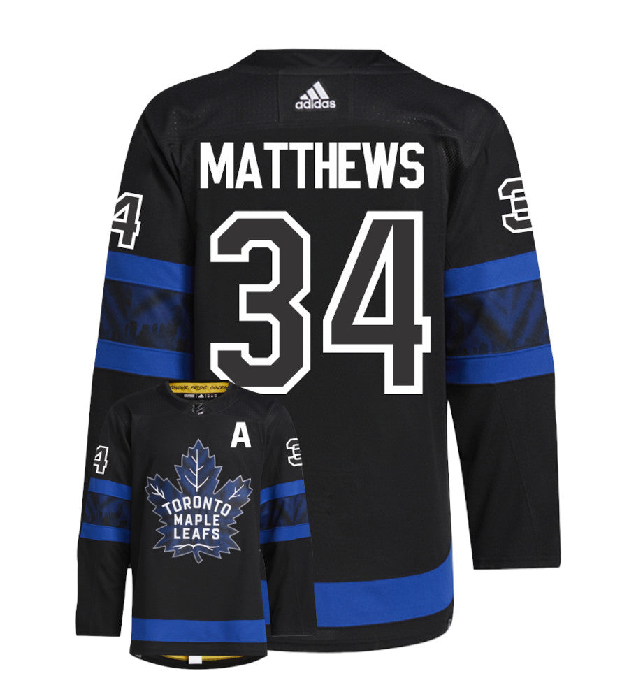 Auston Matthews Toronto Maple Leafs Adidas Primegreen Authentic Third Alternate NHL Hockey Jersey - Back/Front View