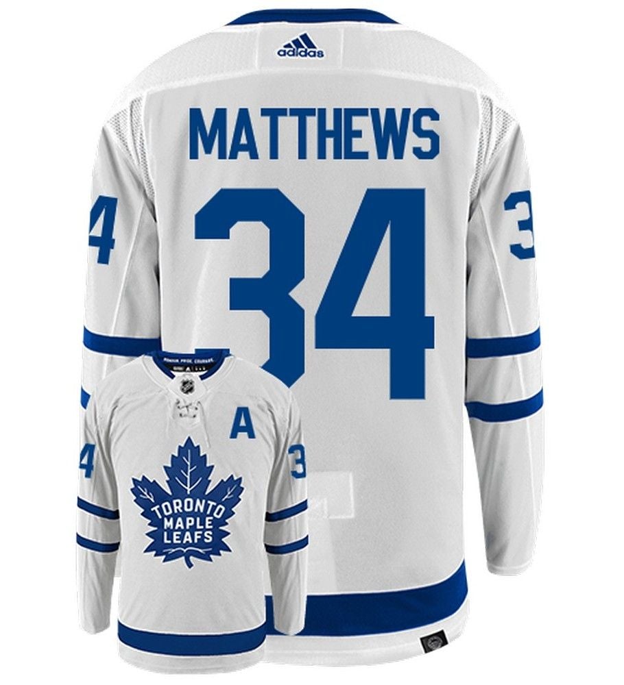 Auston Matthews Toronto Maple Leafs Adidas Primegreen Authentic Away NHL Hockey Jersey - Back/Front View