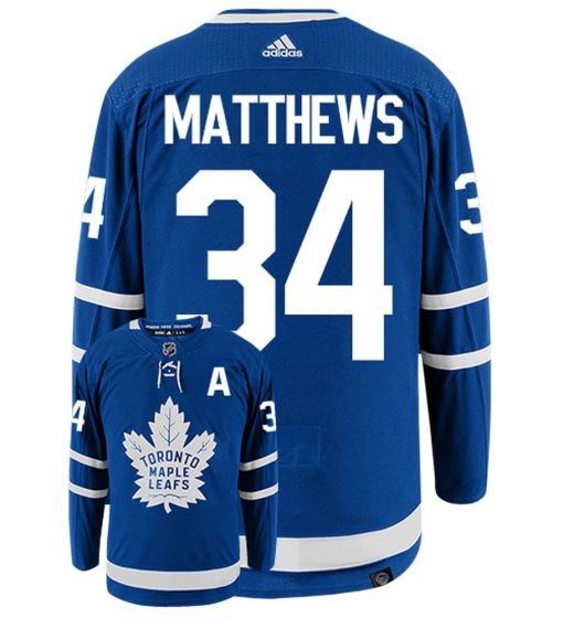 Auston Matthews Toronto Maple Leafs Adidas Primegreen Authentic Home NHL Hockey Jersey - Front/Back View