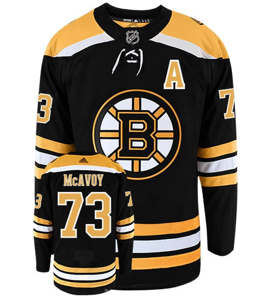 Charlie McAvoy Boston Bruins Adidas Primegreen Authentic Home NHL Hockey Jersey - Front/Back View