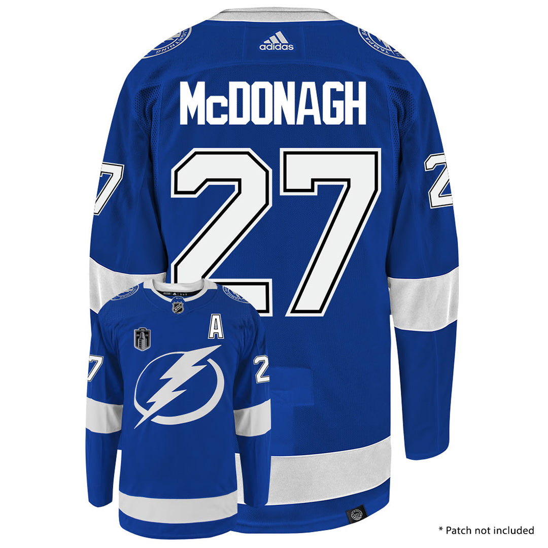 Ryan McDonagh Tampa Bay Lightning Adidas Primegreen Authentic NHL Hockey Jersey - Back/Front View