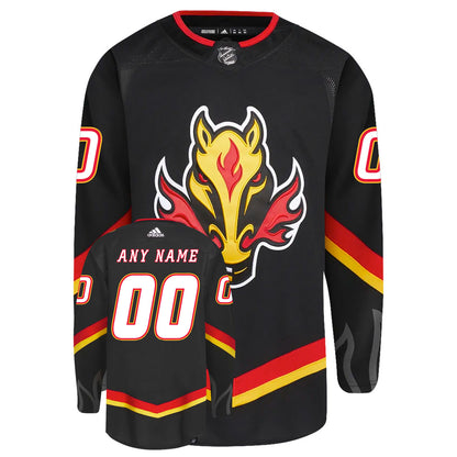 Customizable Calgary Flames Adidas Primegreen Authentic NHL Hockey Jersey