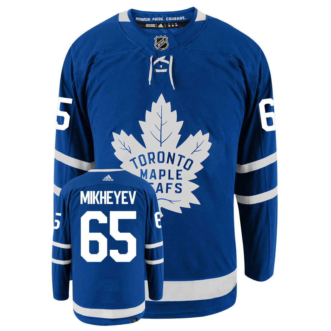 Ilya Mikheyev Toronto Maple Leafs Adidas Primegreen Authentic Home NHL Hockey Jersey - Front/Back View