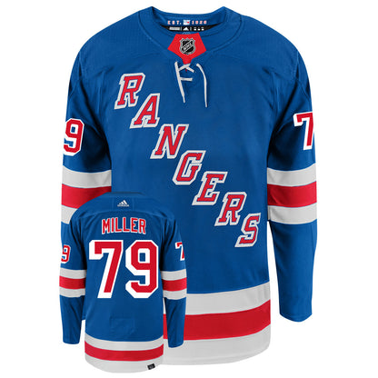 K'Andre Miller New York Rangers Adidas Primegreen Authentic Home NHL Hockey Jersey - Front/Back View