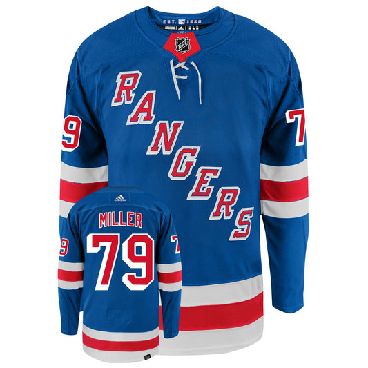 K'Andre Miller New York Rangers Adidas Primegreen Authentic Home NHL Hockey Jersey - Front/Back View