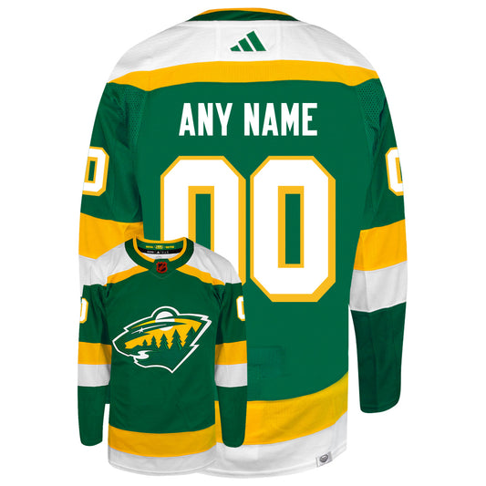 Customizable Minnesota Wild Adidas 2022 Primegreen Reverse Retro Authentic NHL Hockey Jersey