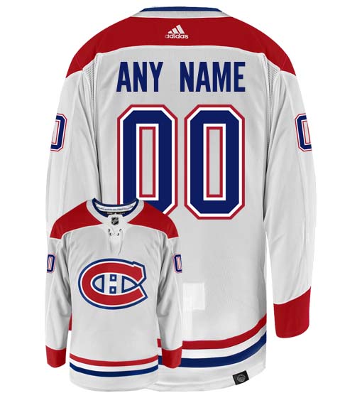 Montreal Canadiens Adidas Primegreen Authentic Away NHL Hockey Jersey - Back/Front View