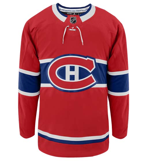 Montreal Canadiens Adidas Primegreen Authentic Home NHL Hockey Jersey - Front View