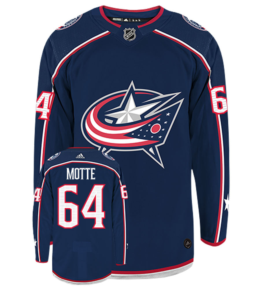 Tyler Motte Columbus Blue Jackets  Adidas Authentic Home NHL Hockey Jersey