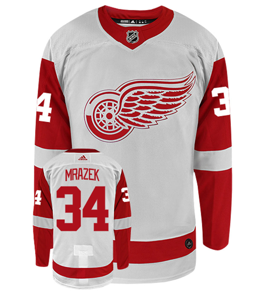 Petr Mrazek Detroit Red Wings Adidas Authentic Away NHL Hockey Jersey