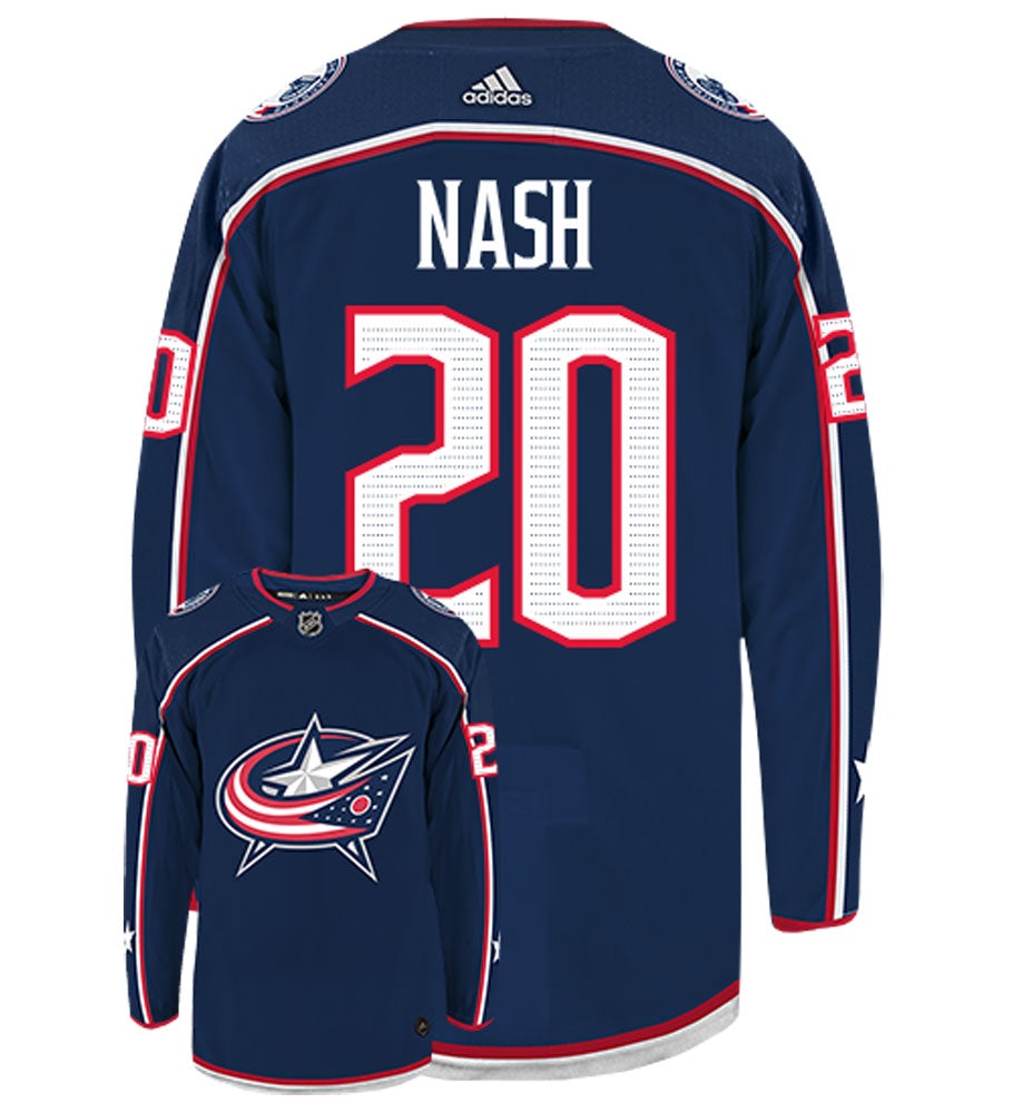 Riley Nash Columbus Blue Jackets Adidas Authentic Home NHL Jersey