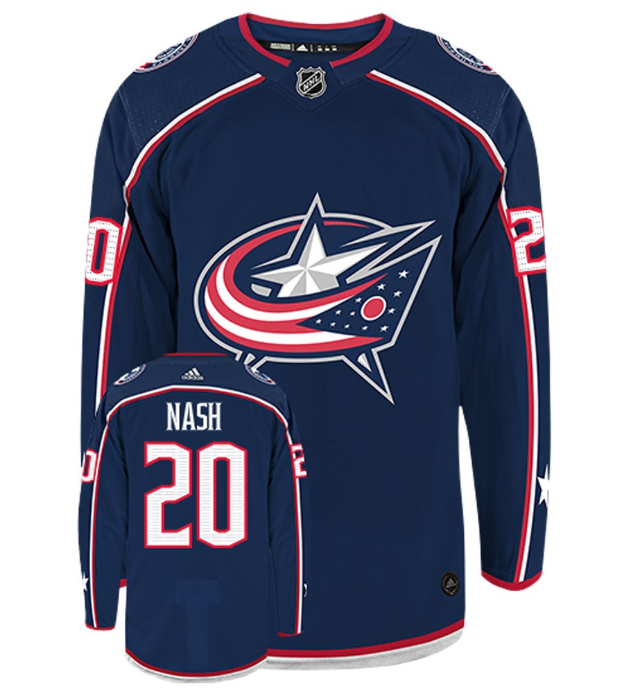 Riley Nash Columbus Blue Jackets Adidas Authentic Home NHL Jersey