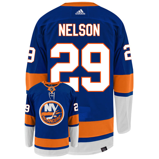Brock Nelson New York Islanders Adidas Primegreen Authentic NHL Hockey Jersey - Back/Front View